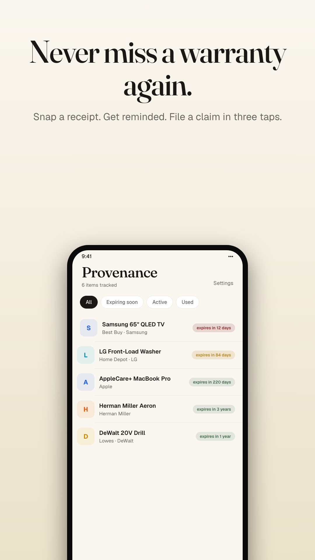 Provenance app preview